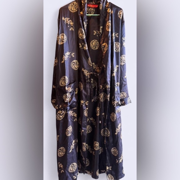Luxurious Blue and Gold Women's Robe - Picture 1 of 5